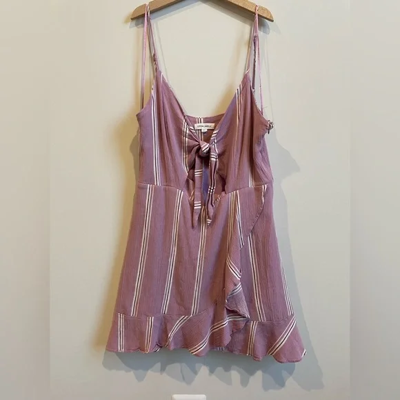 Cotton Candy LA Pink Striped Keyhole Front Mini Dress - Picture 3 of 8